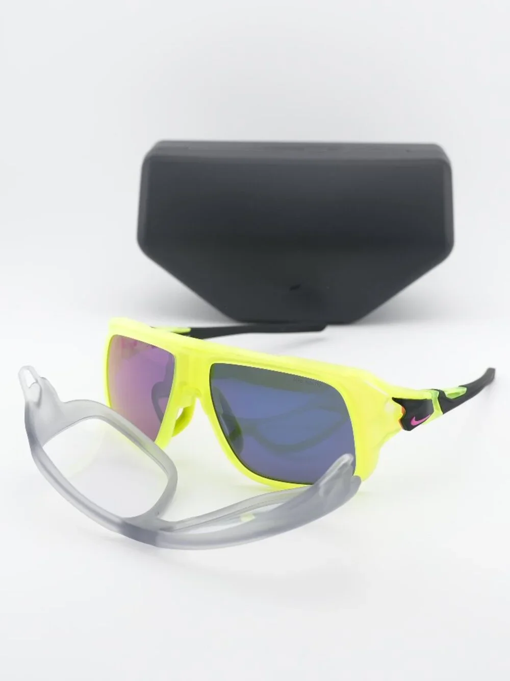 Nike FLYFREE SOAR EV24001 702 Square Sunglasses - Matte Volt
